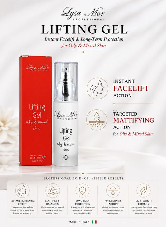 LYSA MOR Lifting Gel – Oily & Mixed Skin | Non-Invasive Facelift | Oil Control & Firming for Oily & Combination Skin | 30ml