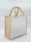 Set of 10 Cream/Natural Juco Bags with Lamination – Durable & Eco-Friendly