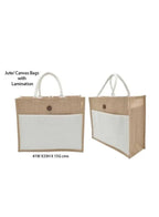 Set of 10 Eco-Friendly Jute Canvas Bag – Natural Jute & Canvas with Button