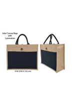 Set of 10 Eco-Friendly Jute Canvas Bag – Natural Jute & Canvas with Button