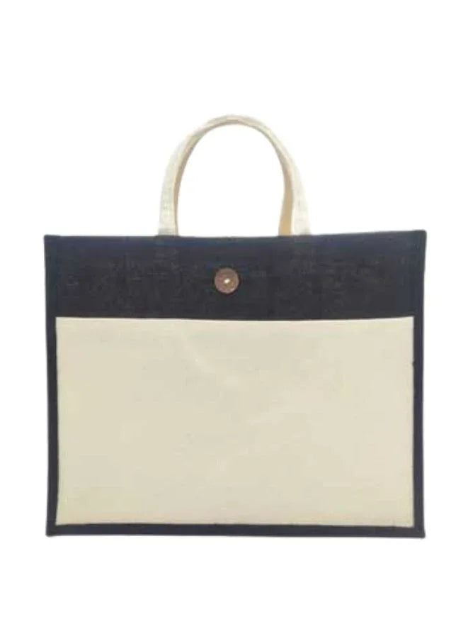 Set of 10 Eco-Friendly Jute Canvas Bag – Natural Jute & Canvas with Button