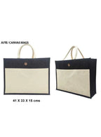 Set of 10 Eco-Friendly Jute Canvas Bag – Natural Jute & Canvas with Button