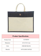 Set of 10 Eco-Friendly Jute Canvas Bag – Natural Jute & Canvas with Button