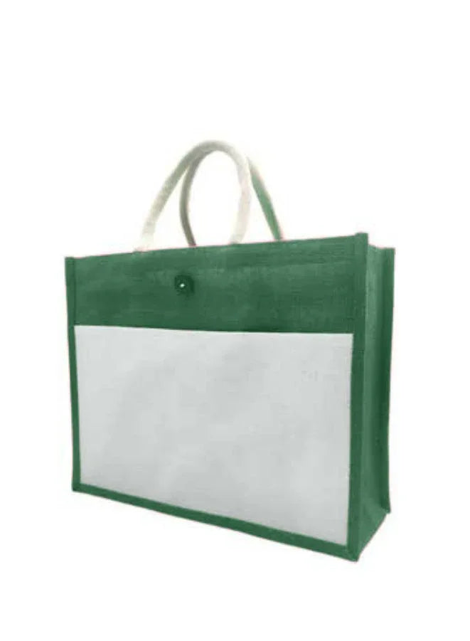 Set of 10 Eco-Friendly Jute Canvas Bag – Natural Jute & Canvas with Button