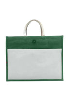 Set of 10 Eco-Friendly Jute Canvas Bag – Natural Jute & Canvas with Button