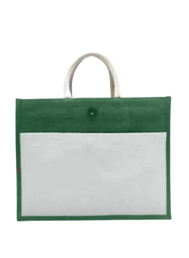 Set of 10 Eco-Friendly Jute Canvas Bag – Natural Jute & Canvas with Button