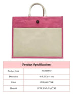 Set of 10 Eco-Friendly Jute Canvas Bag – Natural Jute & Canvas with Button