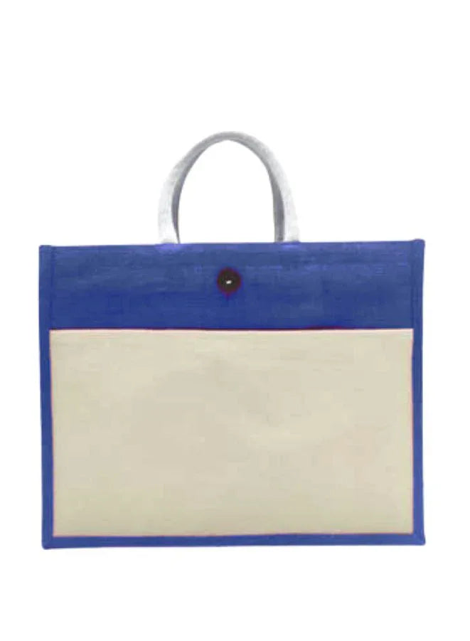 Set of 10 Eco-Friendly Jute Canvas Bag – Natural Jute & Canvas with Button