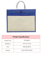 Set of 10 Eco-Friendly Jute Canvas Bag – Natural Jute & Canvas with Button