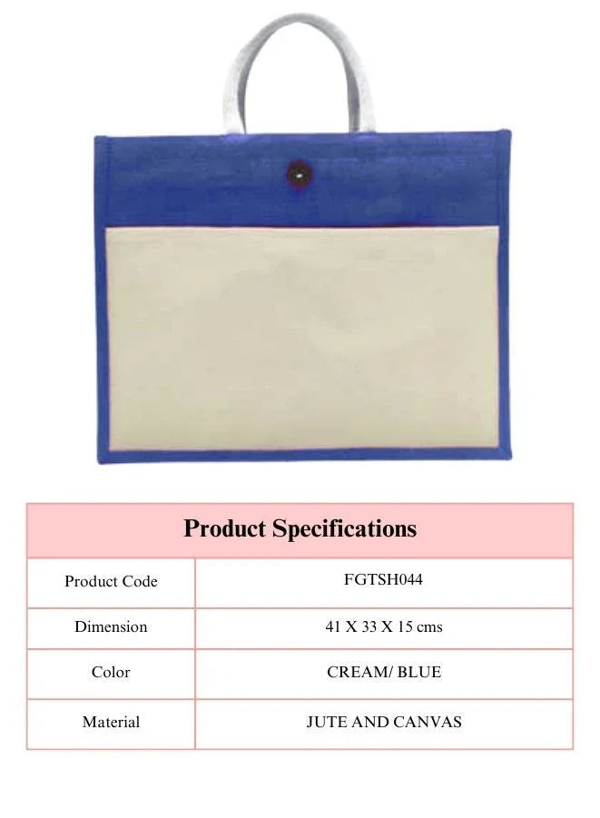 Set of 10 Eco-Friendly Jute Canvas Bag – Natural Jute & Canvas with Button