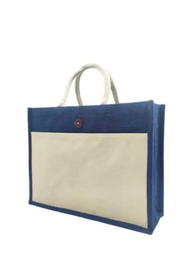 Set of 10 Eco-Friendly Jute Canvas Bag – Natural Jute & Canvas with Button