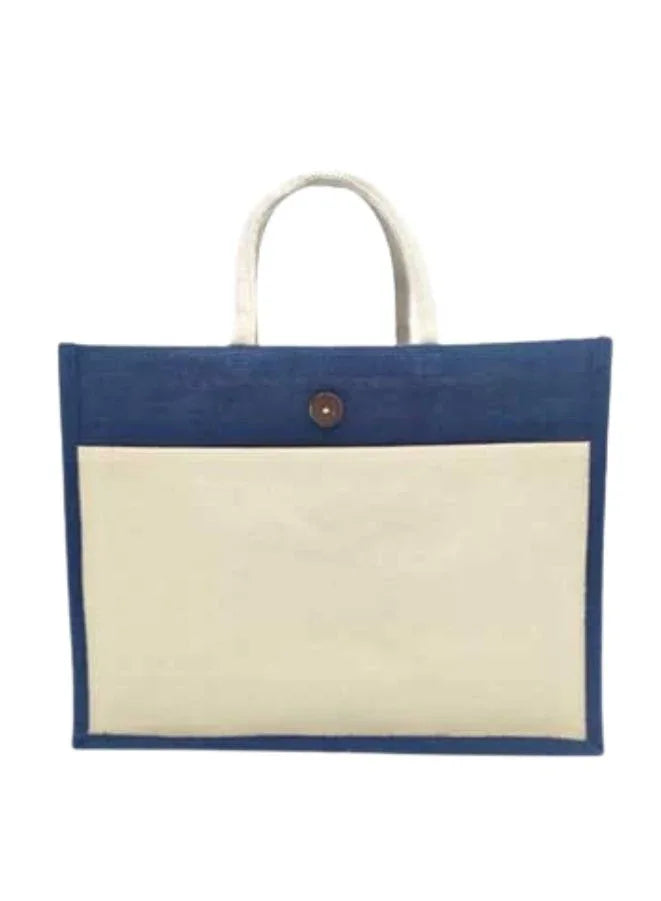 Set of 10 Eco-Friendly Jute Canvas Bag – Natural Jute & Canvas with Button