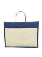 Set of 10 Eco-Friendly Jute Canvas Bag – Natural Jute & Canvas with Button