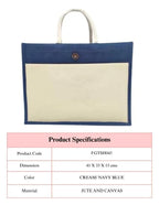 Set of 10 Eco-Friendly Jute Canvas Bag – Natural Jute & Canvas with Button