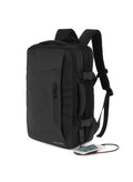 Black Laptop Backpack - 15.6" Laptop Bag with Water-Resistant Polyester & USB Charging Port