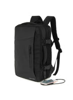 Black Laptop Backpack - 15.6" Laptop Bag with Water-Resistant Polyester & USB Charging Port