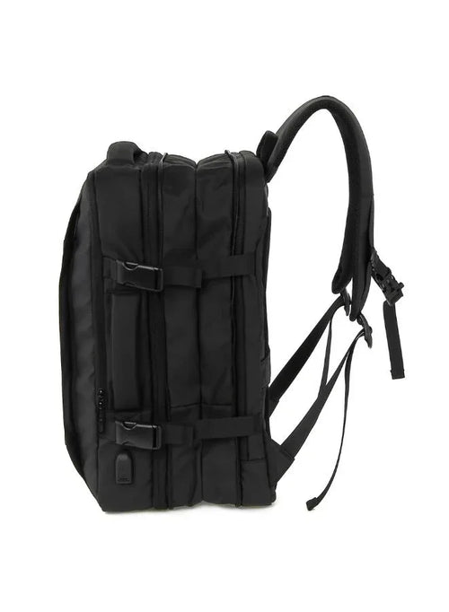 Black Laptop Backpack - 15.6" Laptop Bag with Water-Resistant Polyester & USB Charging Port