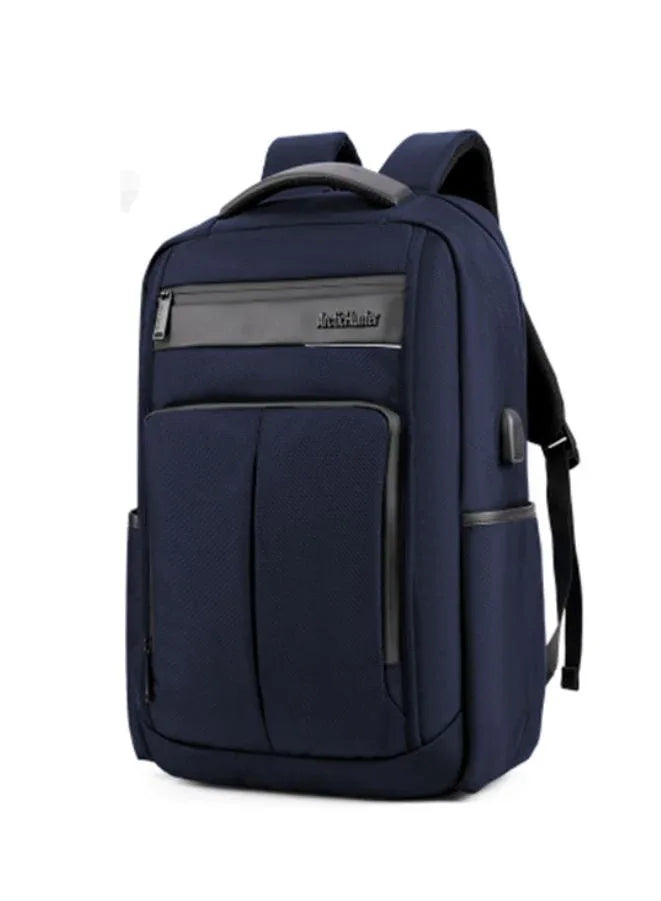 Business Laptop Backpack - 15.6" Water-Resistant Polyester Bag with USB Charging Port
