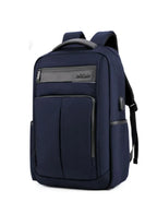 Business Laptop Backpack - 15.6" Water-Resistant Polyester Bag with USB Charging Port