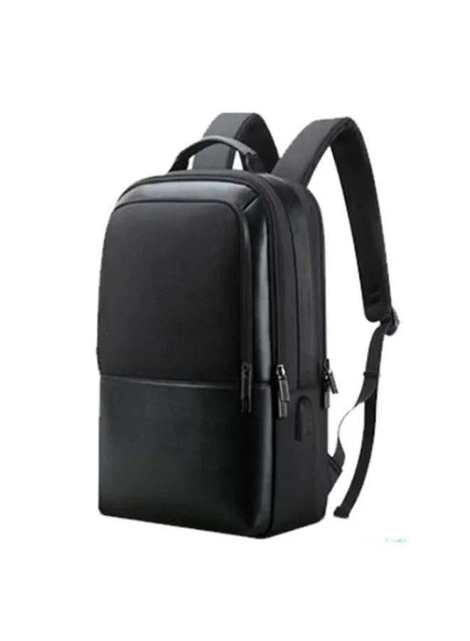 Black Polyester Laptop Backpack – Fits Most 15.6" Laptops, Durable Travel Bag