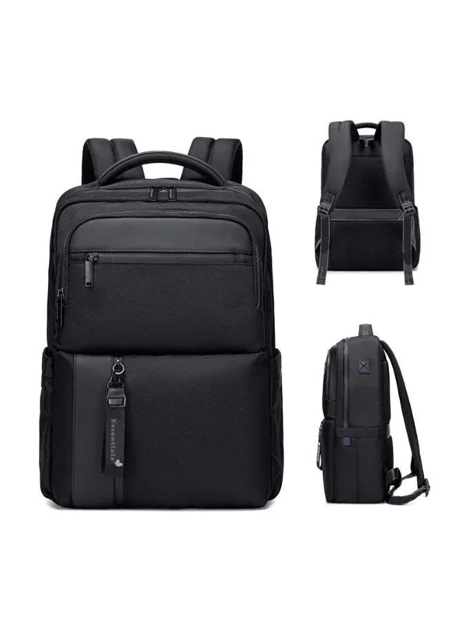 Black Laptop Backpack - 15.6" Polyester Business Bag