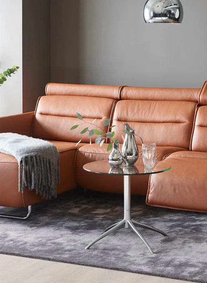 Stressless® Urban Star Side Table – Small Round Table with Polished Aluminum Legs | Modern Accent Table for Living Room and Office