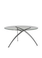 Stressless® Enigma Round Glass Table – Large Modern Coffee Table with Sculptural Aluminum Base | Elegant Accent Table for Living Room and Office