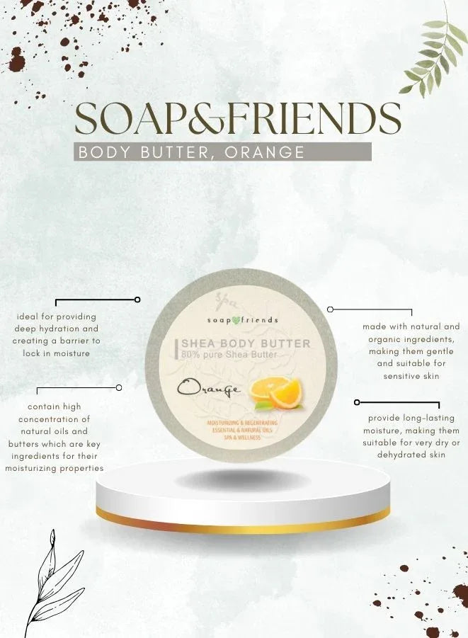 Soap&Friends Orange 80% Shea Butter Moisturizer with Avocado Oil - 200 ml