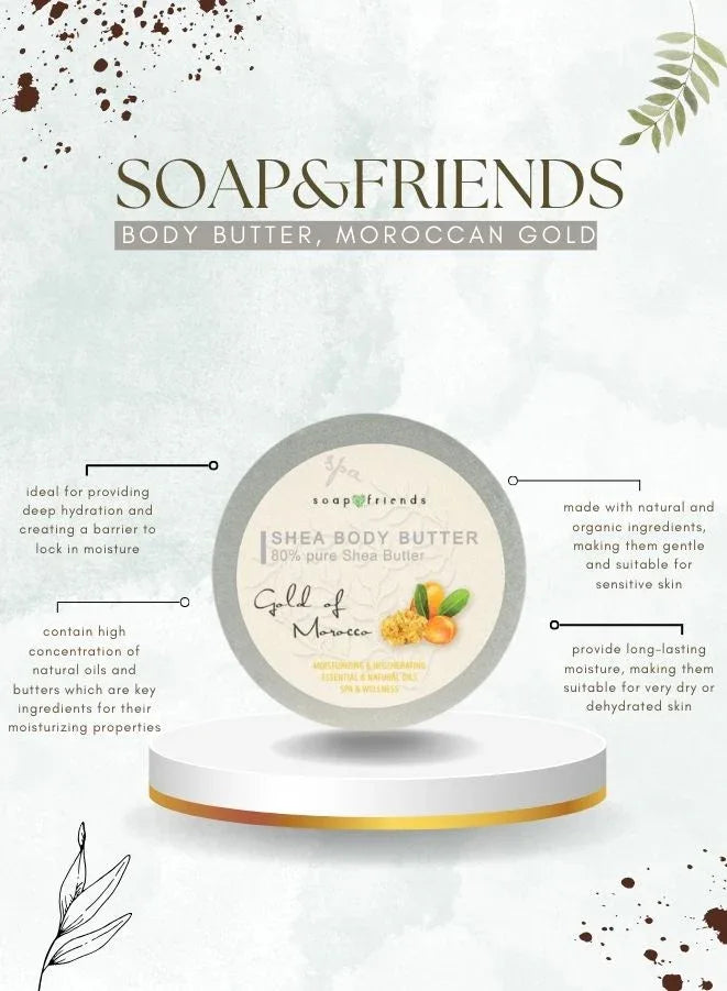 Soap&Friends Moroccan Gold 80% Shea Butter Moisturizer with Avocado Oil - 200 ml