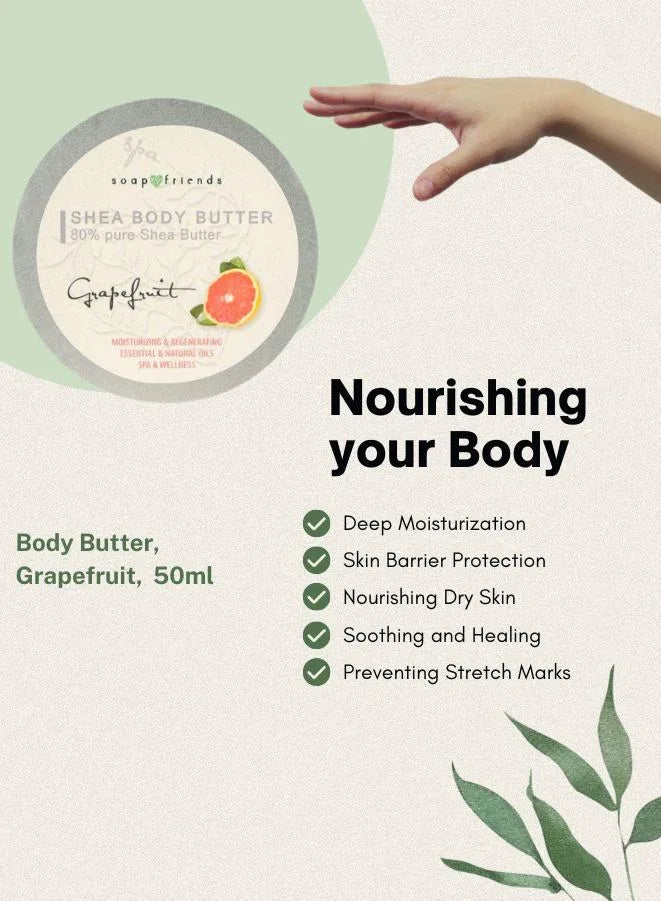 Soap&Friends Grapefruit 80% Shea Butter Moisturizer with Avocado Oil - 50 ml
