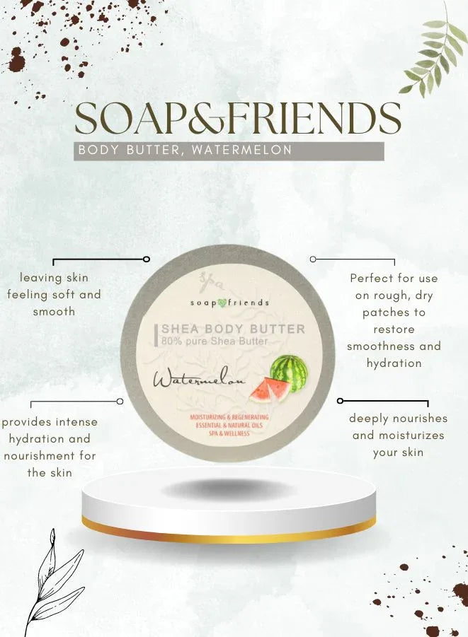 Soap&Friends Watermelon 80% Shea Butter Moisturizer with Avocado Oil - 50 ml