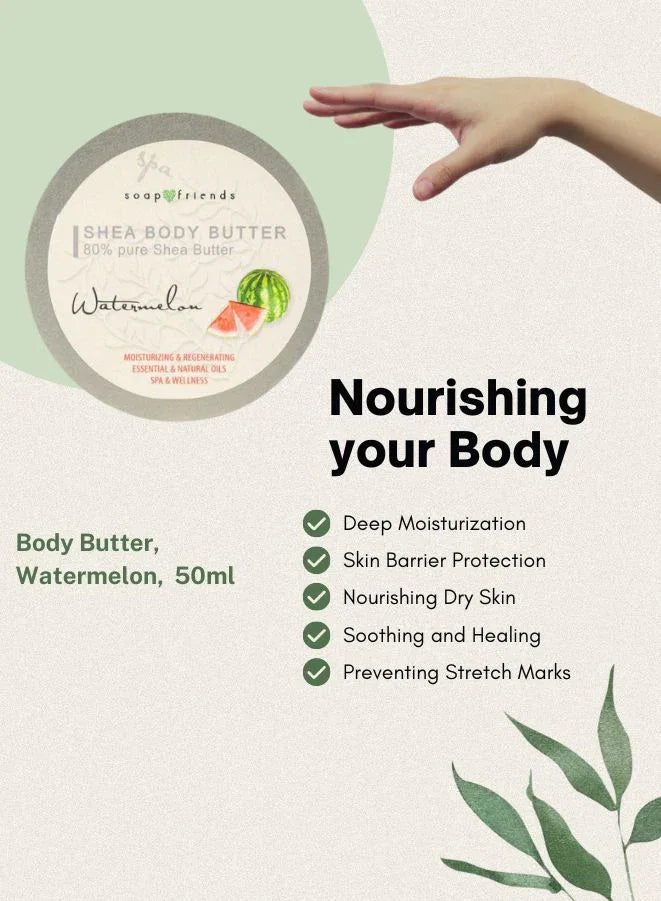 Soap&Friends Watermelon 80% Shea Butter Moisturizer with Avocado Oil - 50 ml