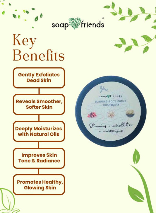 Soap&Friends Cranberry Body Scrub - Refreshing Exfoliating Scrub, 200 ml