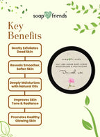 Soap&Friends Natural Rose Skincare Set with Massage Oil Body Scrub and Bath Salt