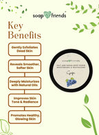 Soap&Friends Natural Grape Skincare Set with Hand Cream Body Scrub and Massage Oil for Nourished Skin