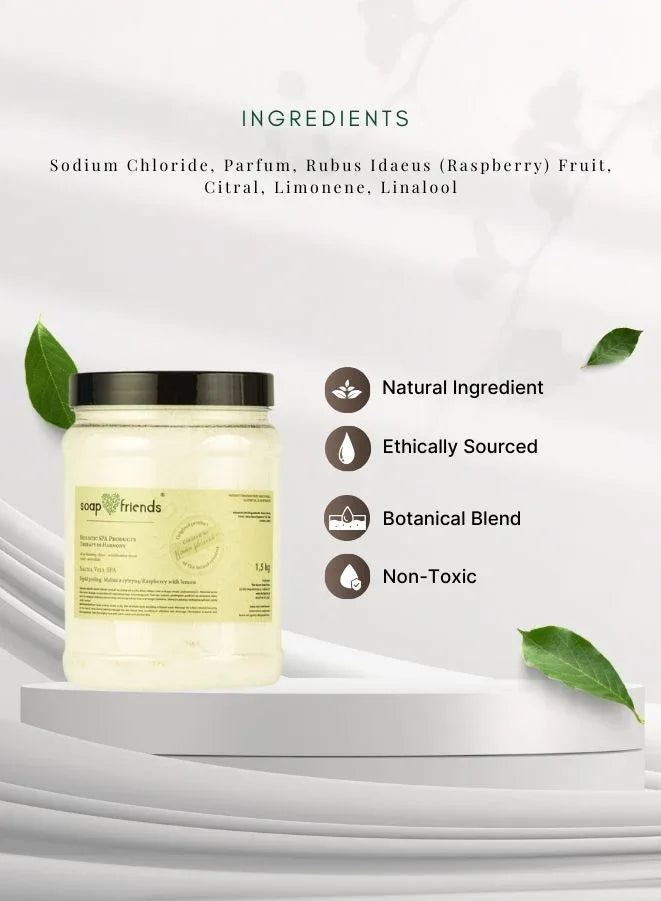 Soap&Friends Sauna Vita Spa Body Scrub – Raspberry & Lemon, 1.5kg
