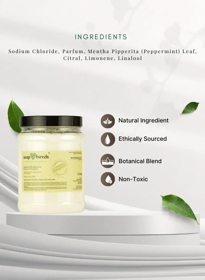 Soap&Friends Sauna Vita SpaNatural Body Scrub – Lime & Mint, 1.5kg