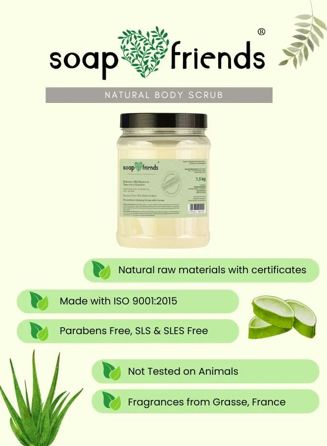 Natural Sauna Vita Spa Orange & Turmeric Body Scrub – 1.5kg | Soap & Friends | Detoxifying Salt Scrub