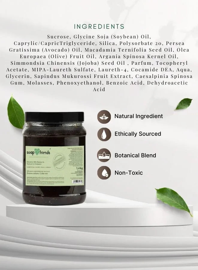 Soap&Friends Cedar Wood Ritual Body Scrub for Men – 1.4kg