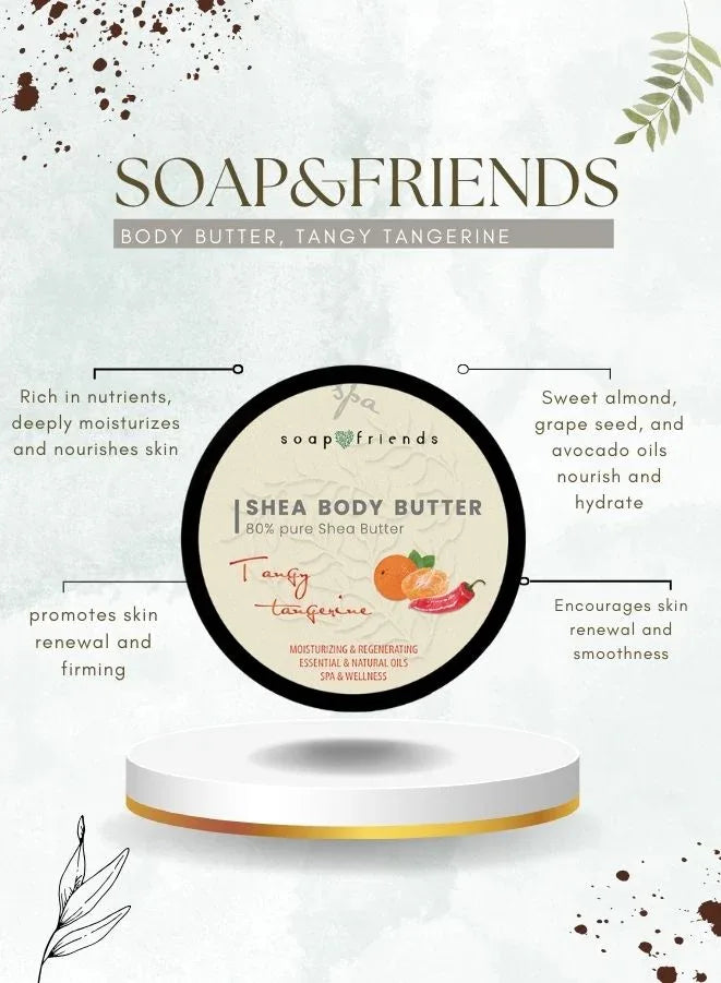 80% Shea Body Butter Tangy Tangerine | 50ml – Energizing & Firming with Natural Essential Oils