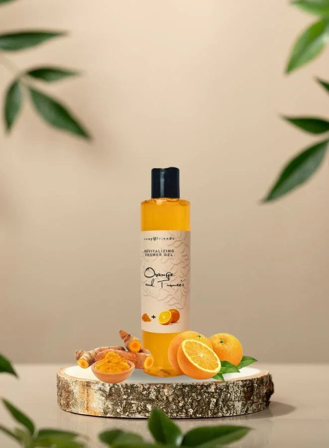 Soap&Friends Orange and Turmeric Shower Gel with Moisturizing Avocado Oil – Brightening Natural Body Wash for Glowing Skin – 250 ml