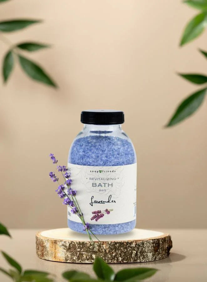 Soap&Friends Fine-Grained Lavender Bath Salt 250 g – Natural Relaxing Bath Salt with Soothing Lavender Aroma, Cruelty-Free Self-Care for Mind and Body