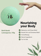 Soap&Friends Lemongrass Bath Bomb 110g – Refreshing Fizzy Bath Bomb with Citrus Essential Oils – Natural Spa Bath Bomb