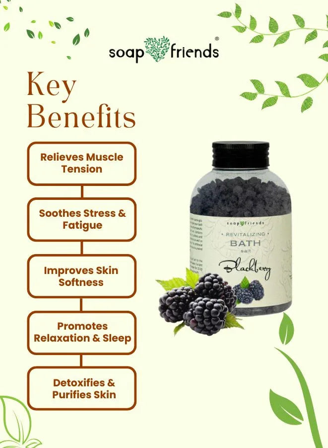 Soap&Friends Juicy Blackberry Bath Salt 500 g – Natural Bath Salt for Nourished Skin, Youthful Glow, and Relaxing Self-Care, Cruelty-Free Body Wellness