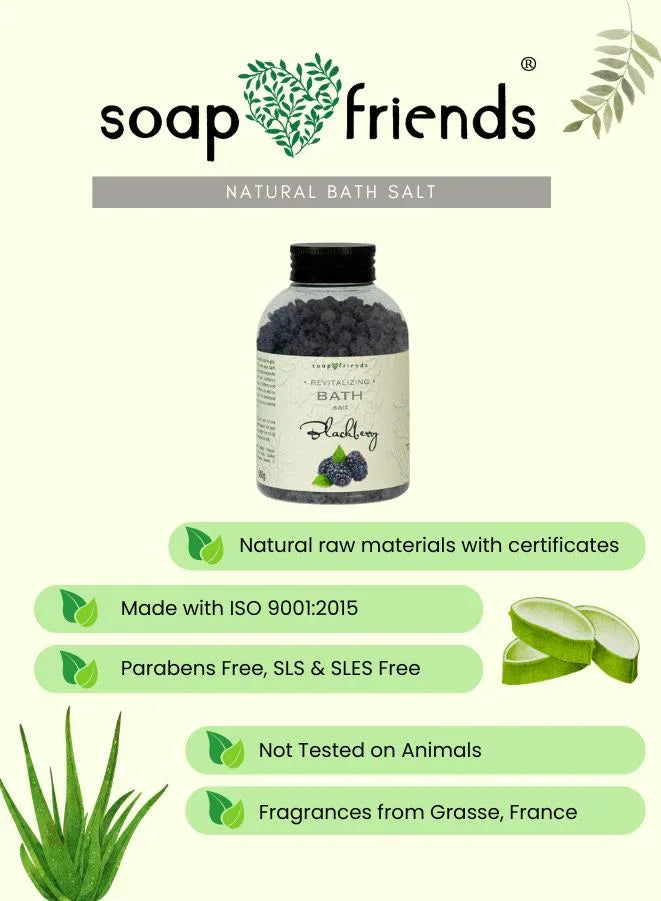 Soap&Friends Juicy Blackberry Bath Salt 500 g – Natural Bath Salt for Nourished Skin, Youthful Glow, and Relaxing Self-Care, Cruelty-Free Body Wellness