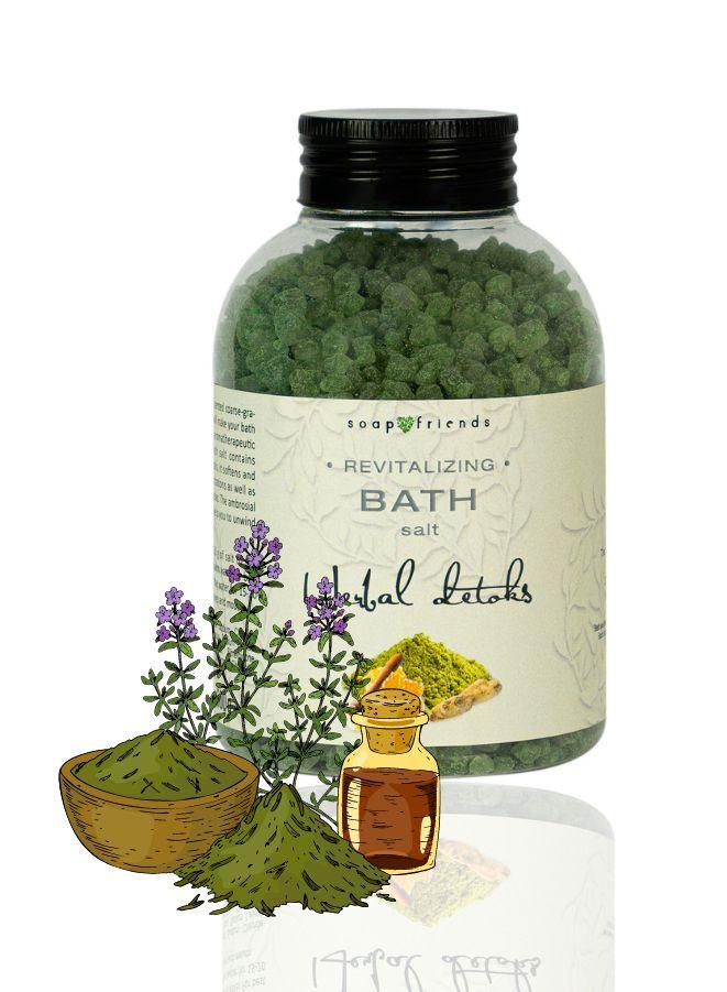 Soap&Friends Purifying Herbal Detox Bath Salt 500 g – Natural Bath Salt for Cleansed and Renewed Skin, Relaxation, and Wellness, Cruelty-Free Herbal Body Care