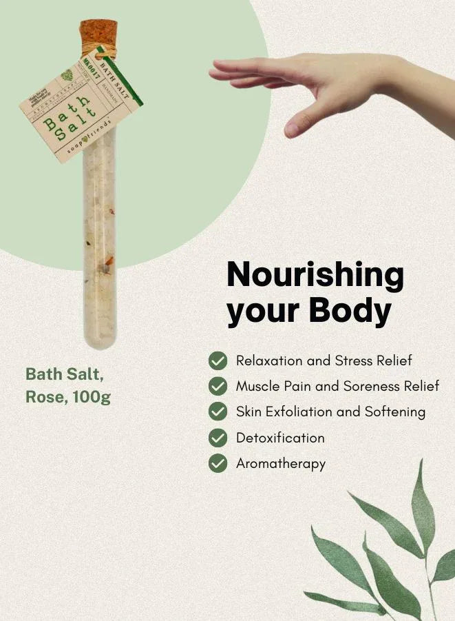 Soap&Friends Rose Bath Salt for Relaxation and Youthful Renewal 100 g
