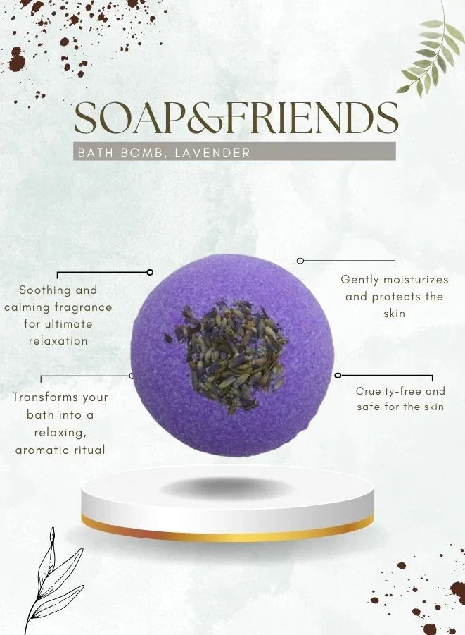 Soap & Friends Round Lavender Bath Bomb