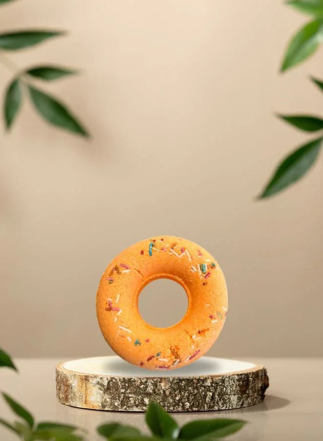 صابون وأصدقاء - قنبلة استحمام برتقالية بدونات، مرطبة، علاجية بالروائح وجاهزة للاستخدام في المنتجعات الصحية، 130 غرام