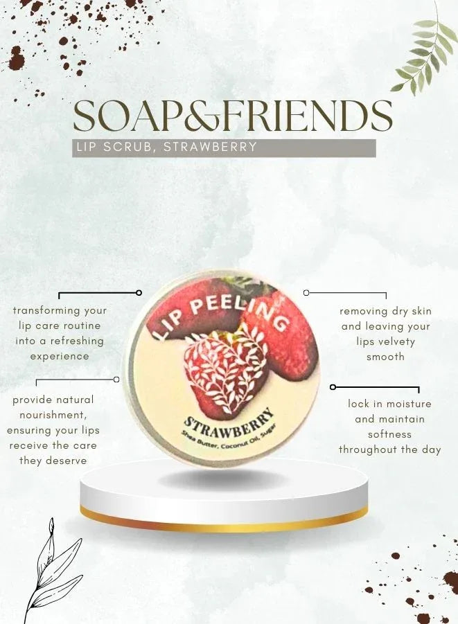 Soap&Friends 15 ml Strawberry Lip Balm and Scrub Set of 2
